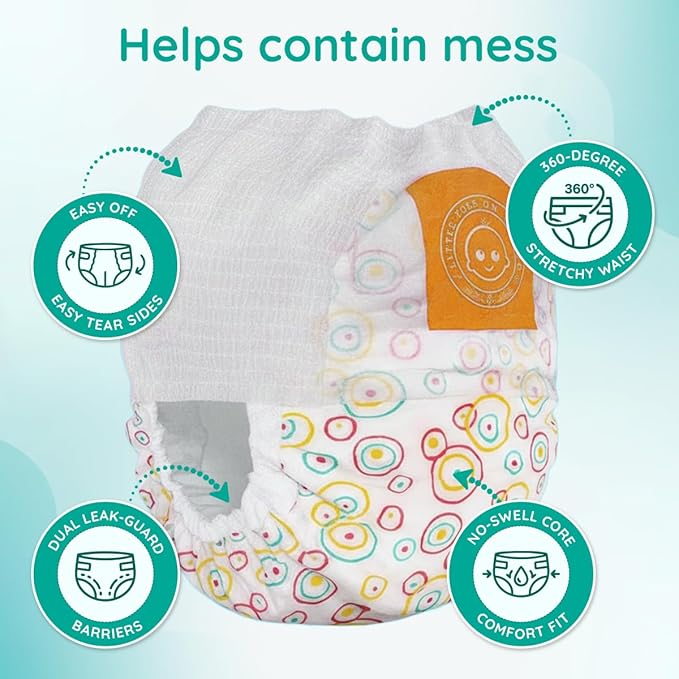 Little Toes Premium Natural Disposable Swim Diapers, Size 3-4 Medium (20-30 lbs) (24 Count) | Baby Disposable Swim Diapers | Hypoallergenic, Chlorine & Fragrance-Free | Gentle on Sensitive Skin