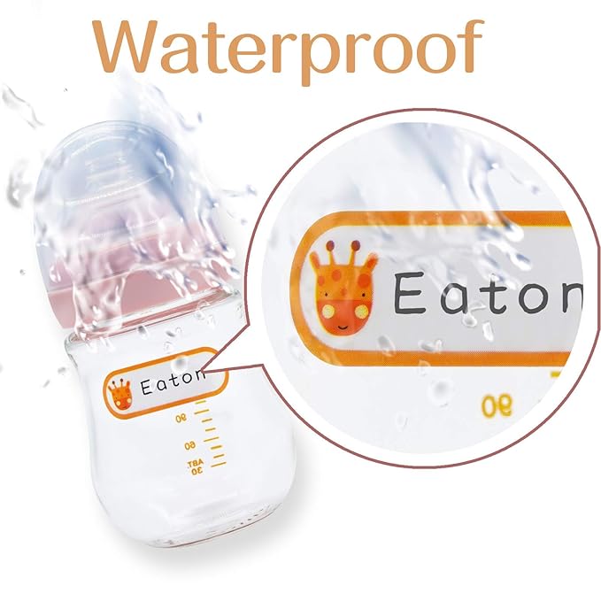 Name Labels for Kids ，Bottle Labels，Write-on Personalized Label for Kids，Adhesive Labels Sticker for Organization，Pack of 80 Handwritten Waterproof Name Sticker