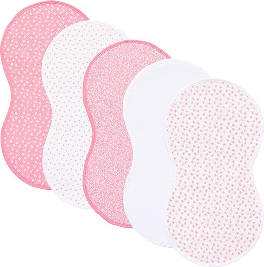 sleepyturtle Pack of 5,Baby Burp Cloths,Soft and Absorbent,Unisex,Easy to Use