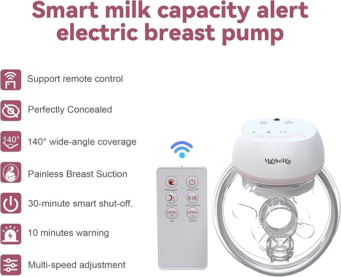 Portable Breast Pump for Busy Moms | Hands Free Electric Breast Pump, Ultra Quiet and Comfortable | Maximize Milk Output Anytime