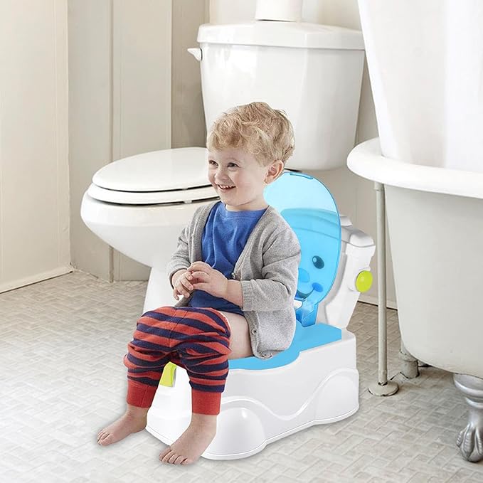 Potty Training Toilet | Kids Potty Training Toilet Seat with Splash Guard | Portable Travel Potty for Toddler | Toddler Potty Training Seat for Boys Girls, Blue