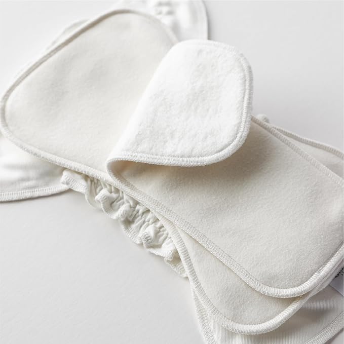 Esembly Ultra Absorbent Overnight Hemp Cloth Diaper Booster Inserts with Stay-Dry Fleece – Reusable Nighttime Doublers for Heavy Wetters – Size 1, 3 Sets (3 Contours and 3 Boosters)
