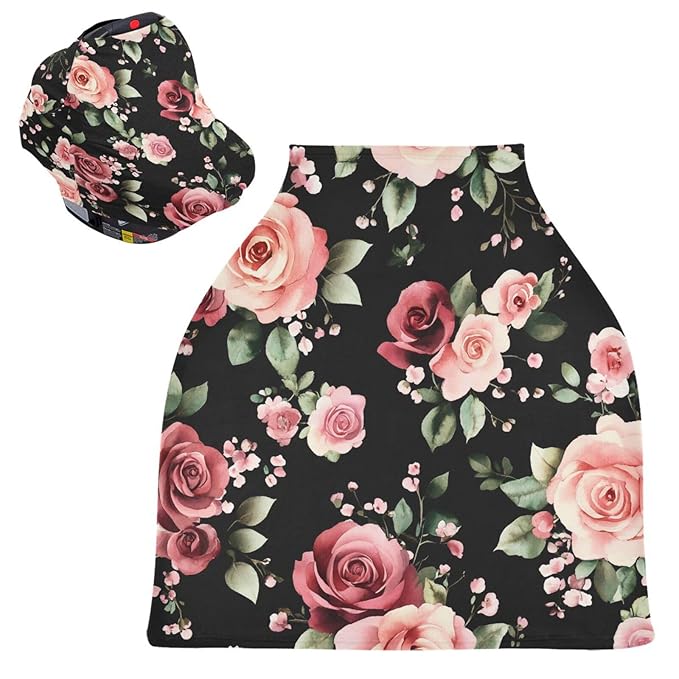 Nursing Cover Watercolor Flower Breastfeeding Soft Carseat Canopy Multi Use for Baby Car Seat Covers Canopy Shopping Cart Cover Scarf Light Blanket Stroller Cover