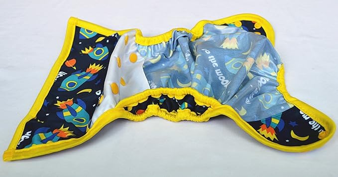 One Size Cloth Diaper Cover Snap with Double Gusset (Rocket)