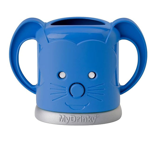 InchBug MyDrinky Pouch Holder No Squeeze, Reusable Drink Holder for Kids, Toddler and Babies | BPA-Free & Squeeze-Proof Cup Holder for Juice Boxes, Food Pouches | Dishwasher Safe, Galaxy Blue
