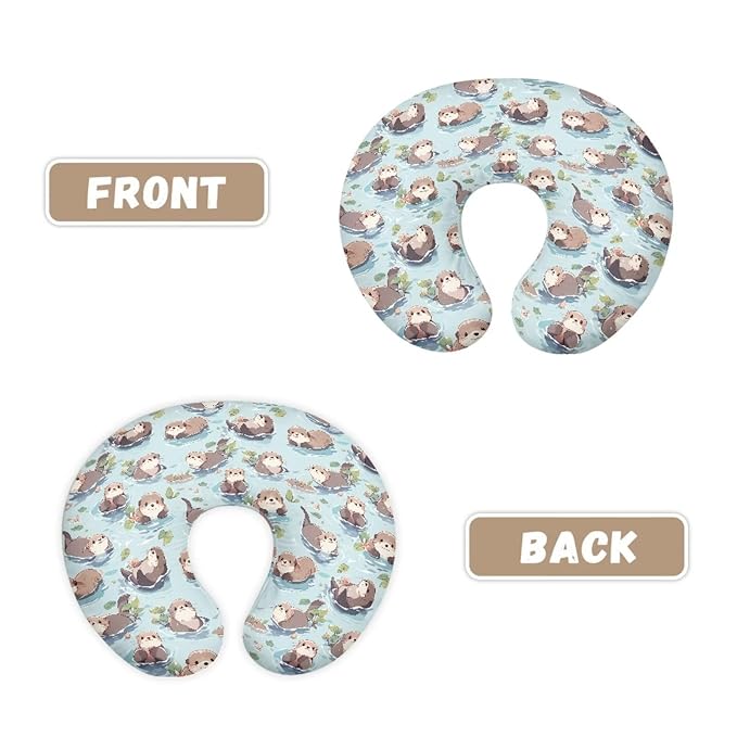 Jeiento Blue Sea Animal Otter Nursing Pillow Covers Cartoon Pillow Covers Comfortable Breastfeeding Pillow Slipcover Ultra Soft Pillowcase for Infant & Baby Safely Feeding Pillow Covers