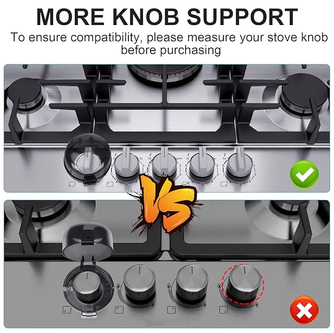 Parents Reassuring Choice - Gas Stove Knob Locks and Oven Lock, with Double-Sided Tape, Gas Stove Child Safety Knob Locks, Protecting Children/Pets' Safety
