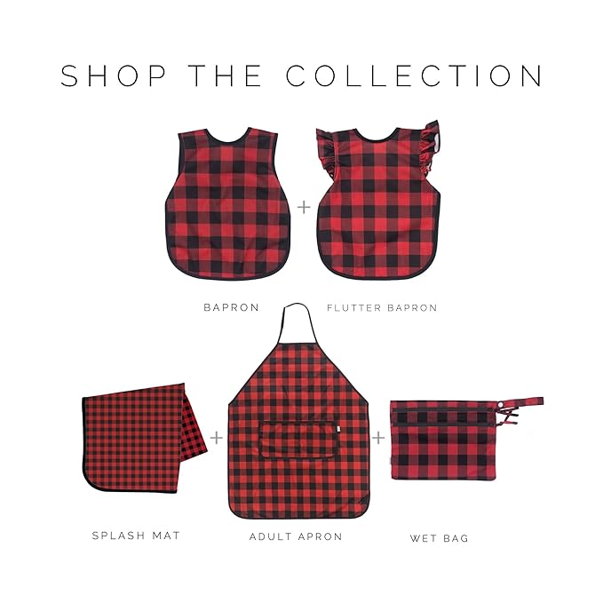BapronBaby Red Buffalo Plaid Wet Dry Bag - Waterproof Two Zipper Pockets - Reusable for Mealtime, Diapers, Stroller, Snacks, Swimsuits - Machine Washable - 11" x 9"