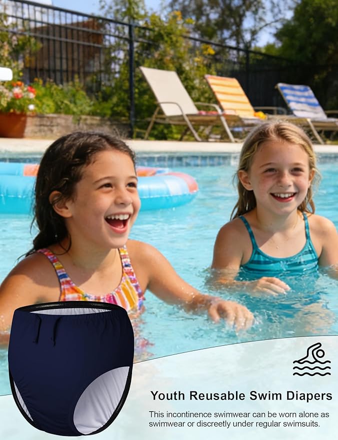 Youth Special Needs Reusable Swim Diapers Swimwear for Incontinence Diaper Covers Waterproof,Leakproof, Unisex