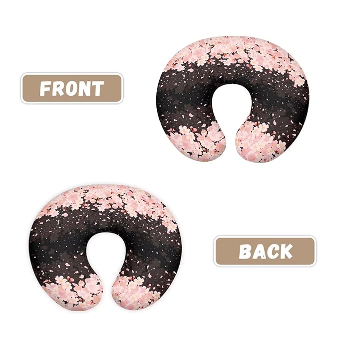 Cherry Blossom Nursing Pillow Slipcover Dustproof Skin-Friendly Nursing Pillow Cover Stretchy Removable Bottle and Breastfeeding Cover for Boys and Girls