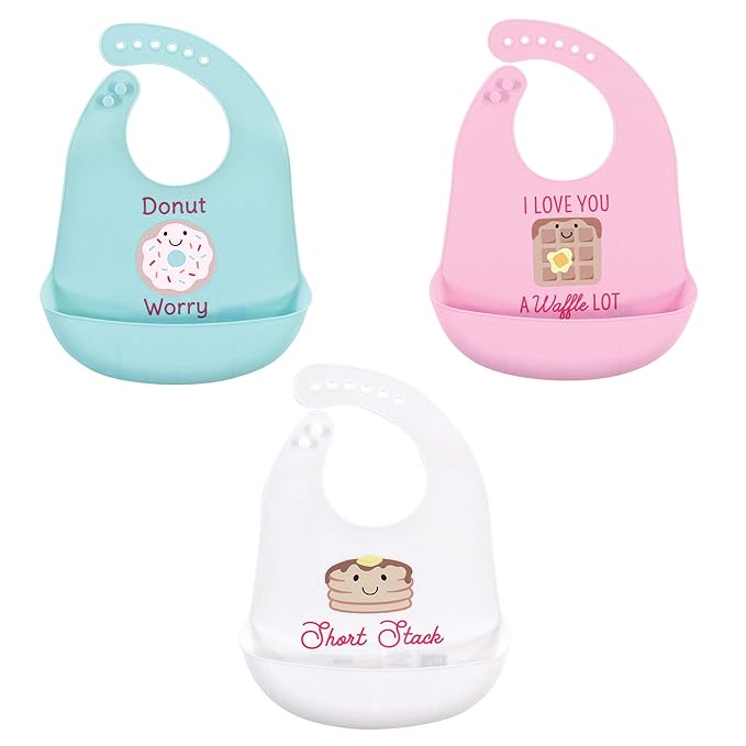 Hudson Baby Unisex Baby Silicone Bibs, Donut, One Size