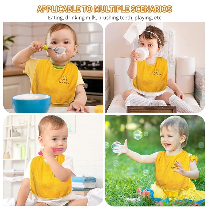 Baby Bibs for Girls or Boys, Toddler Bibs for Feeding (blue yellow grey)