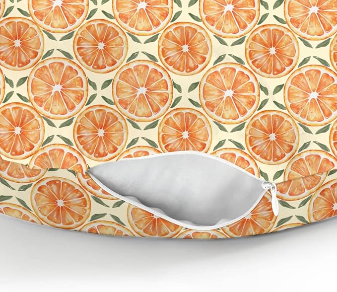 Orange Sweet Baby Nursing Pillow Covers for Boy Girl Watercolor Oranges Nursery Feeding Pillowcase for Breastfeeding Pillows Summer Citrus Fruit Soft Stretchy Removable Covers for Newborn Infant