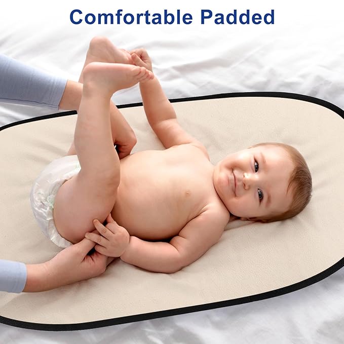 Accmor Portable Diaper Changing Pad, PU Leather Baby Diaper Changing Mat, Waterproof Baby Changing Mat for Travel or at Home Use