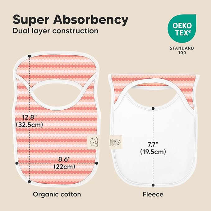 KeaBabies 8-Pack Bibs for Baby Girl, Boy - Pullover Large Baby Bibs for Drooling and Teething Infant, Newborn,Soft & Absorbent Organic Cotton,Long Torso Coverage Keep Toddler Clean & Dry(Marine Muse)