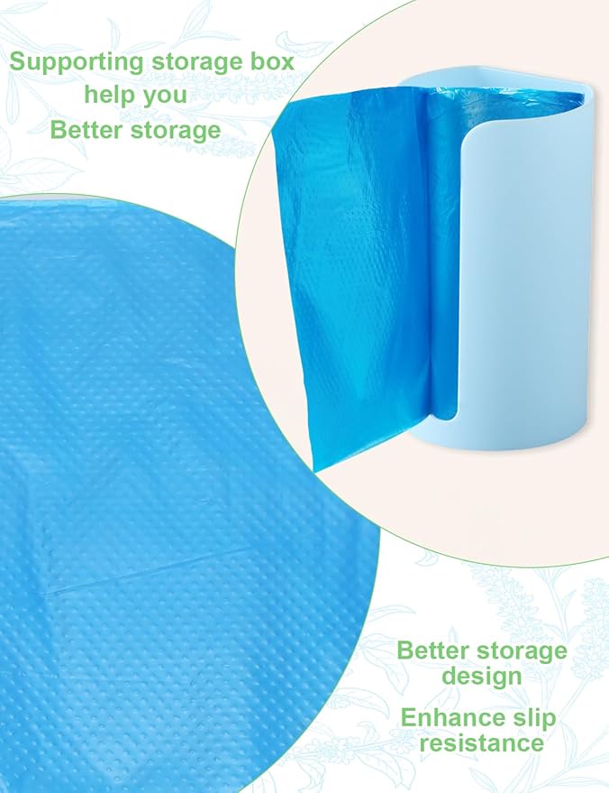 Large Adult Diaper Disposal Bags with Wall Mount Storage Box,96 Pcs (23"x18") Diaper Sacks, Adult Diaper Disposal Bags & Travel Diaper Trash Bags,Odor-Proof Incontinence Disposal for Adult-Blue