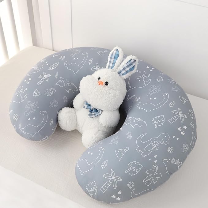 DILIMI Nursing Pillow Cover, Soft Stretchy Nursing Covers for Breastfeeding Pillows, 1 Pack Reversible Removable Slipcover for Baby Boy and Girls, Dinosaur