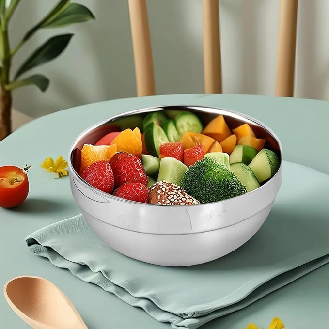 10pcs 304stainless Steel Kids Bowls, 5inches 15 Ounce Stainless Steel Kids Bowls,Double-Walled Metal Serving Dishes Uses For Sauces, Rice, Noodle, Ice Cream