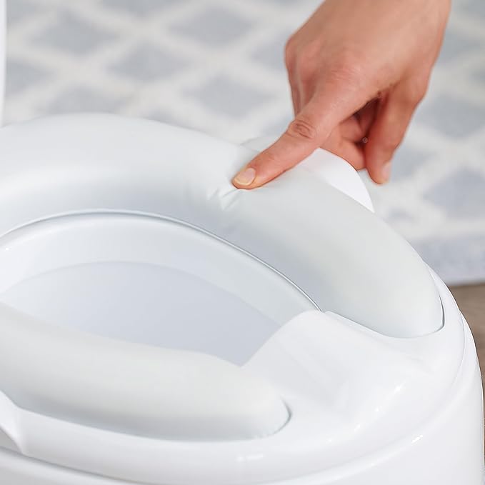 Regalo 2-in-1 Toddler Potty Training Toilet with Flushing Sound, Removable Potty Training Seat, Soft Cushion & Splash Guard, Toddler Potty Chair with Storage, Toilet Seat Transition, White