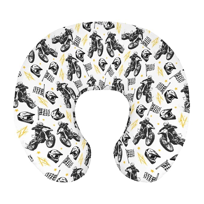 Watercolor Motorcross Bike Helmets Black Nursing Pillow Cover Stretchy and Soft for Baby Girls Boys Race Motor Checkered Flag Nursing Covers for Breastfeeding Pillows for Newborn Infant