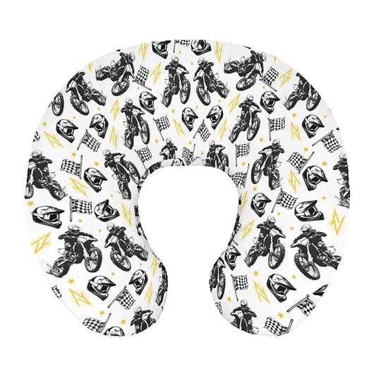 Watercolor Motorcross Bike Helmets Black Nursing Pillow Cover Stretchy and Soft for Baby Girls Boys Race Motor Checkered Flag Nursing Covers for Breastfeeding Pillows for Newborn Infant