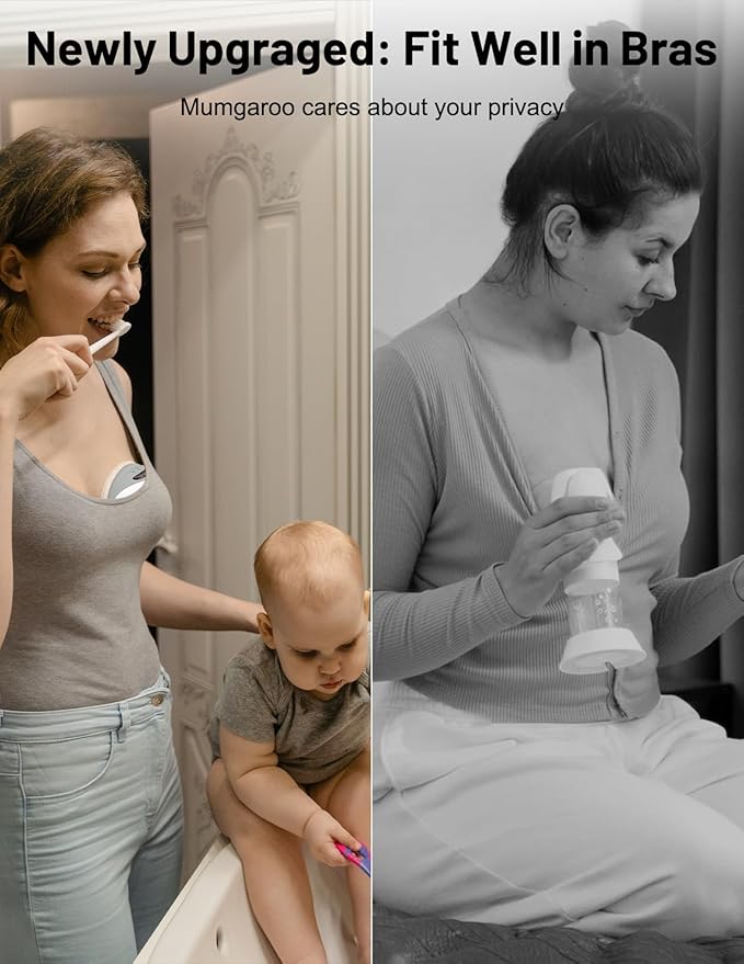 2 Pack Hands Free Wearable Breast Pump - Built-in Pump Design, LED Display with 3 Modes & 12 Levels, Ultra-Quiet Electric Pump, Rechargeable, Multifunctional & Portable, 24/27mm