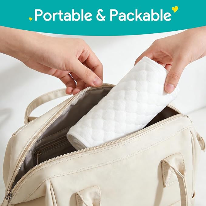 Quilted Thicker Baby Changing Pad Liner 3 Pack, Waterproof Soft Non Slip Warm on Baby’s Back Diaper Change Mat Liner, Machine Washable Reusable Easy to Clean, Fit for Most Changing Table Pad