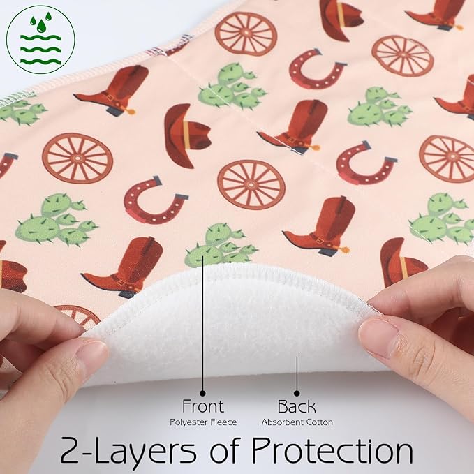 5 Pack Western Baby Burp Cloths Soft Absorbent Spit up Rags Cowboy Burp Cloths Wild West Burping rag for Boy Girl Newborn Gifts Nursery Decor, 19 x 9 Inches