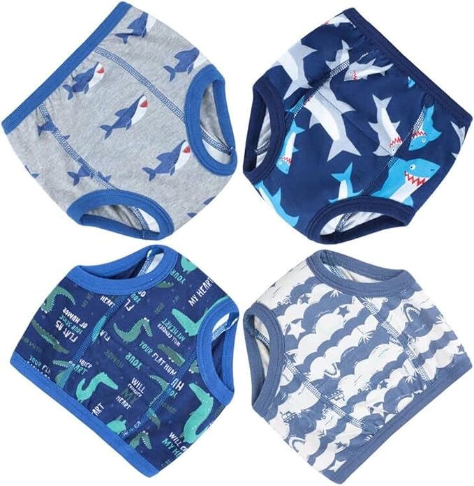 MooMoo Baby Training Underwear 4 Packs Absorbent Toddler Potty Training Pants for Boys and Girls-Cotton Animal Print 2T-6T