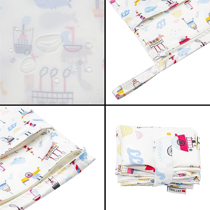 Wet Bag,2 pcs Baby Wet Dry Cloth Diaper Bags,Washable, Reusable for Travel, Stroller, Pool,Beach, Wet Swimsuits,Dirty Gym Clothes, Toiletries, Toys,Mommy Bag (Color 24)