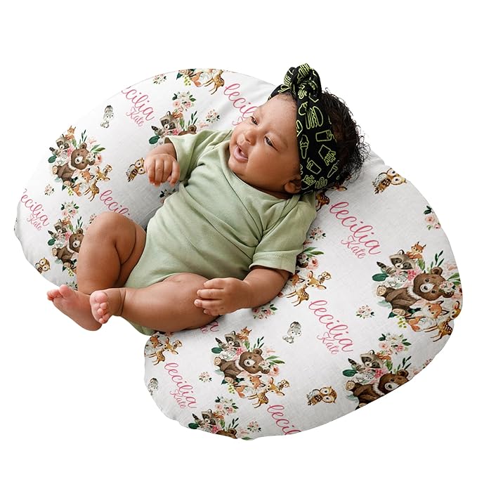 Dyoart Custom Baby Nursing Pillow Cover for Nursing, Animal Pattern Removable Nursing Covers for Breastfeeding Pillows, Ultra Soft Comfortable Slipcover for Newborn Baby Boys and Girls