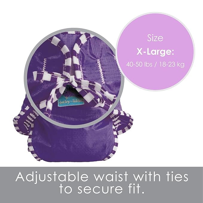Kushies Swim Diaper X-Large 35-50 lbs/16-23 Kg, Purple