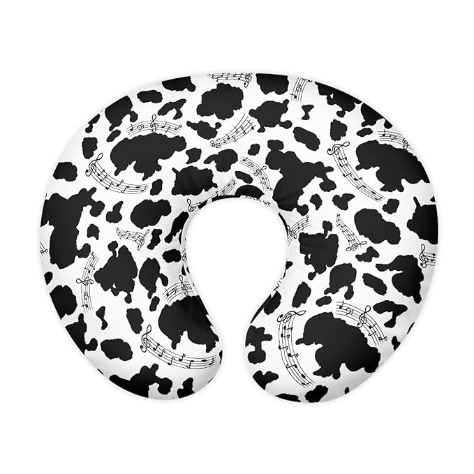 Nursing Pillow Cover with Hidden Zipper Cow Music Notes Soft for Moms/Baby Nursing Pillow Cover Stretchy Removable Cover for Breastfeeding Pillows