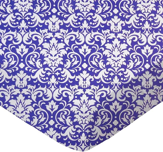 SheetWorld Baby Fitted Changing Pad Cover Sheet 16 x 33 inches, 100% Cotton Woven Sheet, Unisex Boy Girl, Purple Damask, Made in USA