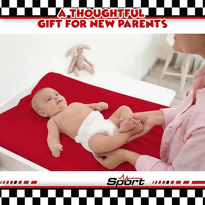 3 Pack Racing Baby Changing Pad Covers, Racing Transportation Changing Table Cover for Baby, 32'' x 16'' Safe Snug Fitted Diaper Table Sheet Fits Standard Changing Tables and Dressers