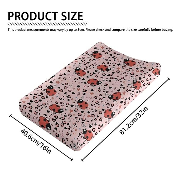 Ladybug Diaper Change Table Covers Leopard Print Changing Pad Cover for Baby for Newborn Easy to Install Changing Mat Sheet for All Season Gift for Friends