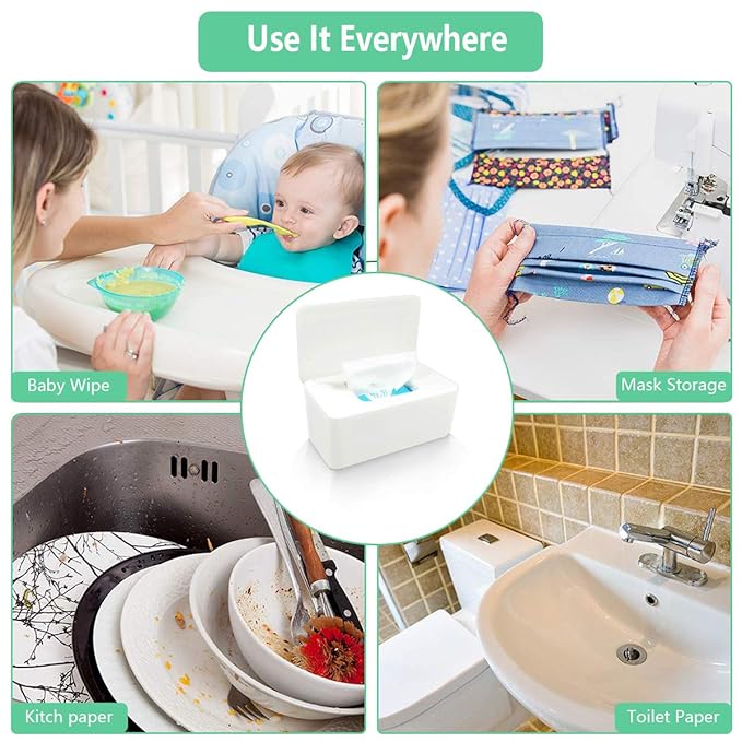 Moorfowl Baby Wipe Dispenser for Bathroom, Upgarde Design(8.2L x 4.9W x 3.9H inches), Minimalist Flushable Wipes Container for Home Car