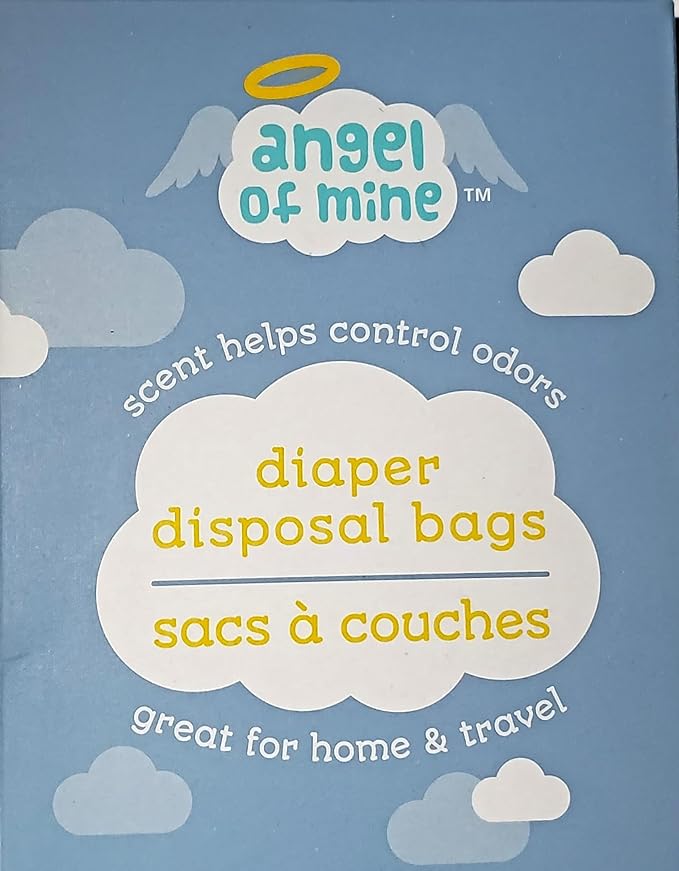 Angel of Mine: Diaper Disposal Sacks Bags (Scented to Neutralized Odors) 75 Count Per Box (Four Boxes)