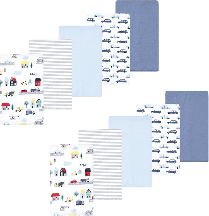 Luvable Friends Hudson Baby Flannel Burp Cloths 10pk, Metro City Life