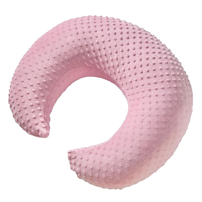 ESEN Plus Size Baby Nursing Pillow and Body Positioner for Breast Feeding and Bottle Feeding, Ultra Soft Baby Breastfeeding Pillows with Removable Nursing Pillow Cover for Mom and Baby (Pink)