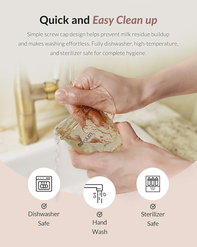 Moyuum MOV.aa Premium PPSU Wide Neck Anti-Colic Baby Bottle | Made in Korea, Microplastic & BPA-Free, Breastfeed Transition, Natural Fit Nipples for Newborns & All Stages - 8 oz (2 Pack, White)