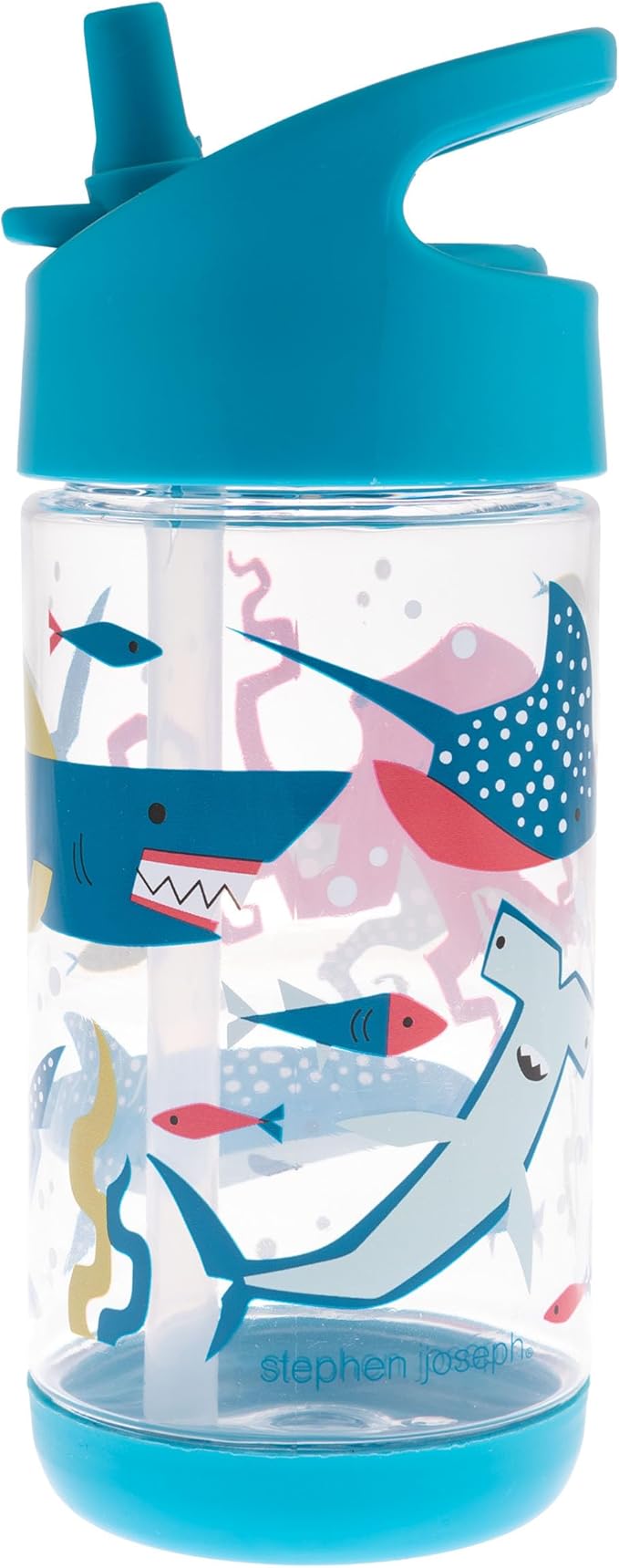 Stephen Joseph, Kids Flip Top Water Bottle, 10 oz Tritan BPA Free, Water Bottle for Girls & Boys, Back to School Flip Top Bottle, Sharks