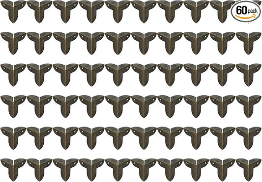 Box Corner Protectors Metal Mcredy Decor Edge Guard for Box Table Cabinet with Screws 0.87" Length Corner Protector Bronze Pack of 60