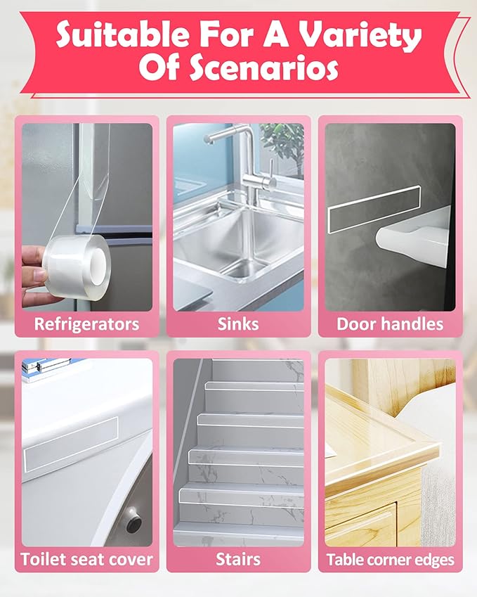 Baby Proofing, Clear Edge Protector Strip, Soft Corner Protectors for Kids, Baby Child Safety Corner Guards for Furniture Against Sharp Corners for Tables, Drawers, Sink, Wall 1.2in x 16.4ft