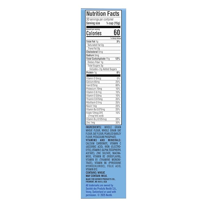 GERBER 2nd Foods Multigrain Baby Cereal 4x16oz