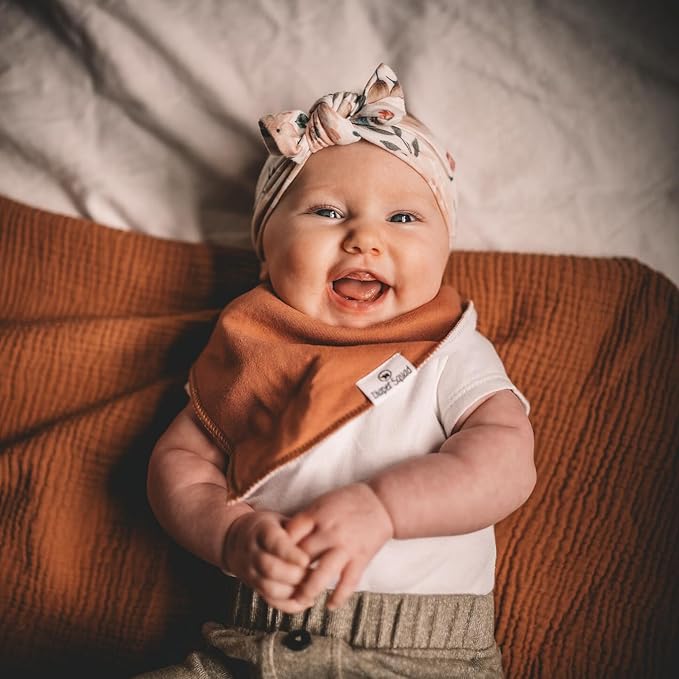 DiaperSquad's 100% Organic Cotton Baby Drool Bibs, Super Absorbent & Adjustable Baby Bibs for Drooling and Teething