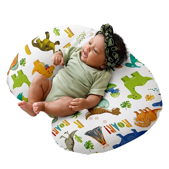 Dyoart Baby Nursing Pillow Cover,Personalized Name Comfortable Nursing Covers,Breastfeeding Pillow Slipcover for Bottle Feeding,Custom Gifts for Toddler Infant,Dinosaur(one Size)