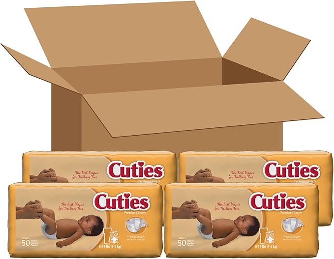 Cuties Baby Diapers, Size 1, 50-Count, Pack of 4