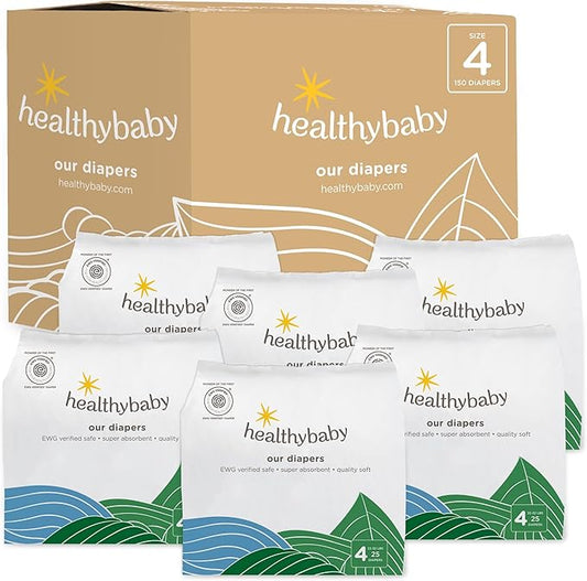 Our Diapers | The First EWG Verified & Microbiome-Friendly Diaper | Size 4 (22-32 lbs) 150 Count | 12-Hour Leak Protection | Made with Organic Cotton & Plant-Derived Materials | Totally Chlorine Free