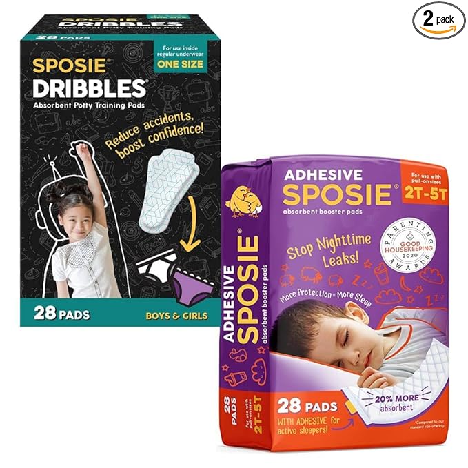 Sposie Diaper Booster Pads 2T-5T & Dribbles - Baby Diaper Pads Inserts & Potty Training Underwear Liners, Bedwetting Underwear for Kids, Pull Up Diapers